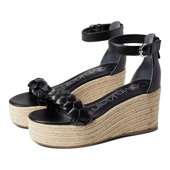 NEW Calvin Klein Thea Wedge Espadrille Sandals - Sz 9.5 - Picture 1 of 15
